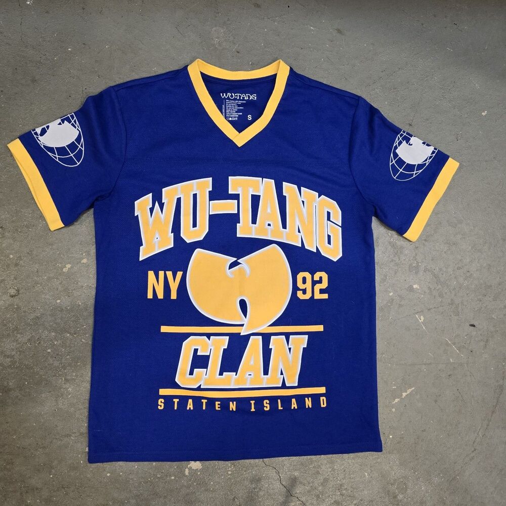 LIMITED EDITION Wu-Tang Clan Jersey Style Shirt Small mens Blue New Wu-wear 90s